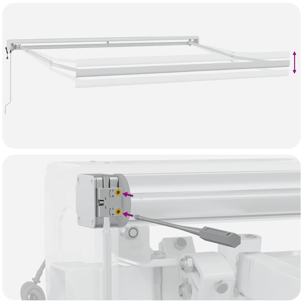 Markise Einziehbar Anthrazit und Weiß 3x2,5 m Stoff & Aluminium