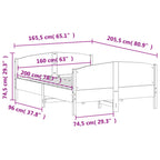 Massivholzbett ohne Matratze 160x200 cm Kiefernholz
