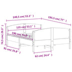 Massivholzbett ohne Matratze Wachsbraun 135x190 cm Kiefernholz