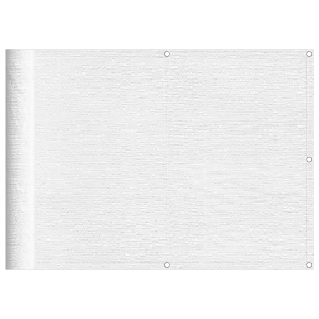 Balkon-Sichtschutz Weiß 75x1000 cm 100 % Polyester-Oxford