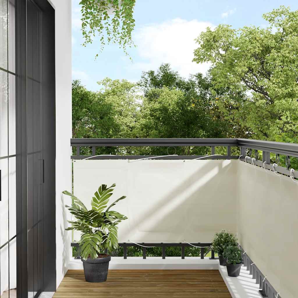 Balkon-Sichtschutz Creme 75x700 cm 100 % Polyester-Oxford
