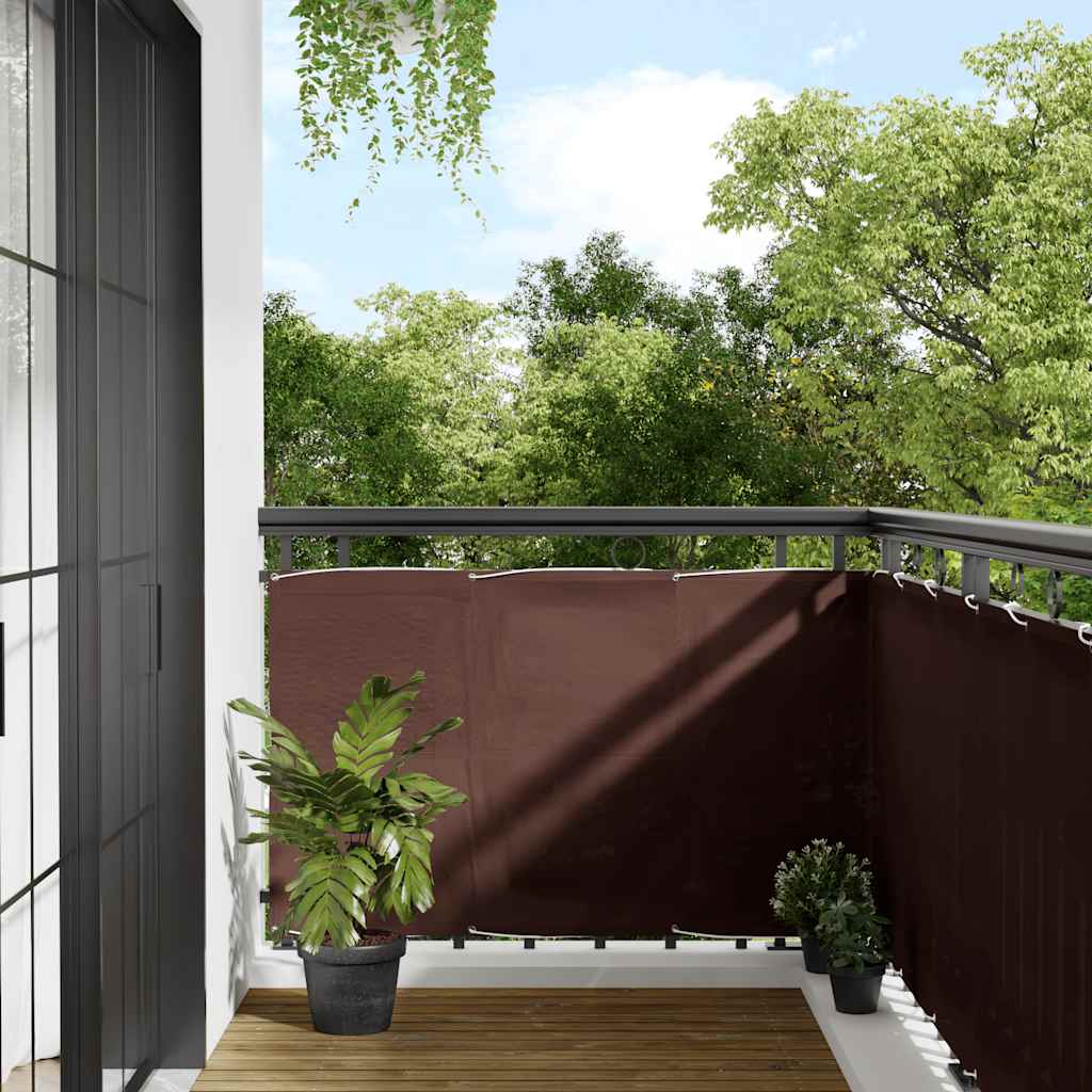 Balkon-Sichtschutz Braun 90x700 cm 100 % Polyester-Oxford