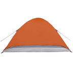Kuppel-Campingzelt 2 Personen Grau und Orange Wasserdicht
