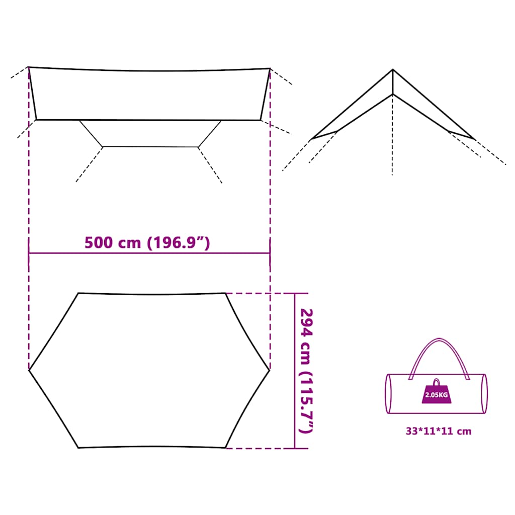 Tarp Grau und Orange 500x294 cm Wasserdicht