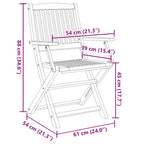 Gartenstühle 4 Stk. Klappbar 54x61x88 cm Massivholz Akazie