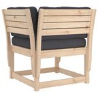 Gartensofa mit Armlehnen und Kissen Massivholz Kiefer