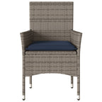 Gartenstühle mit Kissen 2 Stk. Grau Poly Rattan