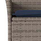 Gartenstühle mit Kissen 2 Stk. Grau Poly Rattan