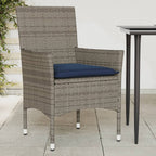 Gartenstühle mit Kissen 2 Stk. Grau Poly Rattan