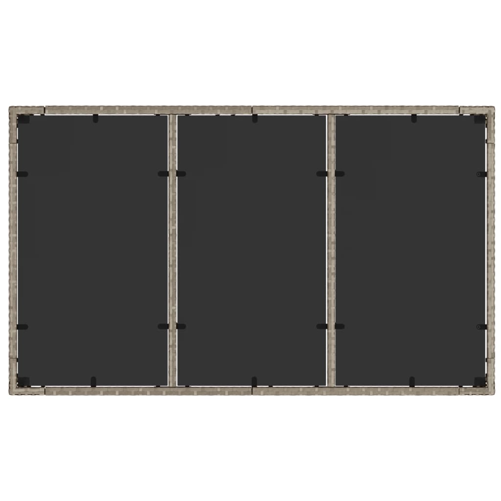 Gartentisch mit Glasplatte Hellgrau 150x90x75 cm Poly Rattan