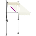 Markise Einziehbar Creme 150x150 cm Stoff und Stahl