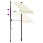 Markise Einziehbar Creme 150x150 cm Stoff und Stahl