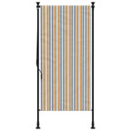 Außenrollo Gelb und Weiß 100x270 cm Stoff und Stahl