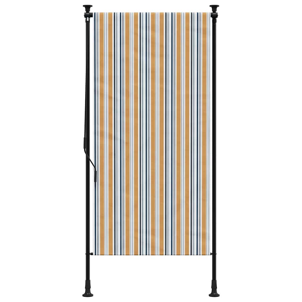 Außenrollo Gelb und Weiß 100x270 cm Stoff und Stahl