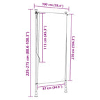 Außenrollo Gelb und Weiß 100x270 cm Stoff und Stahl