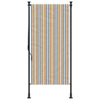 Außenrollo Gelb und Weiß 120x270 cm Stoff und Stahl