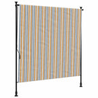Außenrollo Gelb und Weiß 150x270 cm Stoff und Stahl