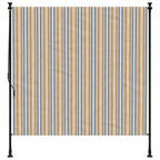 Außenrollo Gelb und Weiß 150x270 cm Stoff und Stahl