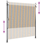 Außenrollo Gelb und Weiß 150x270 cm Stoff und Stahl