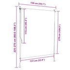 Außenrollo Gelb und Weiß 150x270 cm Stoff und Stahl