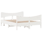 Massivholzbett ohne Matratze Weiß 140x190 cm Kiefernholz
