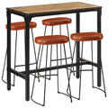 5-tlg. Bar-Set Raues Mangoholz und Metall