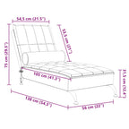Massage-Chaiselongue mit Nackenrolle Dunkelgrau Stoff