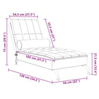 Massage-Chaiselongue mit Nackenrolle Schwarz Stoff