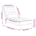 Massage-Chaiselongue mit Nackenrolle Taupe Stoff