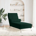 Massage-Chaiselongue mit Nackenrolle Dunkelgrün Samt