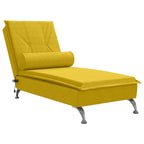 Massage-Chaiselongue mit Nackenrolle Gelb Samt