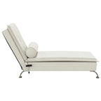 Massage-Chaiselongue mit Nackenrolle Creme Samt