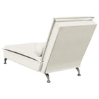 Massage-Chaiselongue mit Nackenrolle Creme Samt