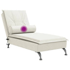 Massage-Chaiselongue mit Nackenrolle Creme Samt