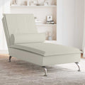 Massage-Chaiselongue mit Nackenrolle Creme Samt