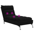 Massage-Chaiselongue mit Kissen Schwarz Stoff