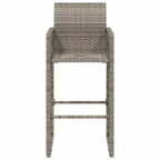 Garten-Barhocker 2 Stk. Grau Poly Rattan