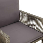 Garten-Barhocker mit Kissen 2 Stk. Grau Poly Rattan