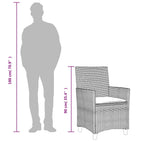 Gartenstühle mit Kissen 2 Stk. Schwarz Poly Rattan Massivholz