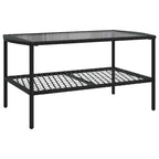4-tlg. Garten-Sofagarnitur mit Kissen Schwarz Poly Rattan