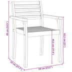 Gartenstühle 2 Stk. 59x55x85 cm Massivholz Akazie