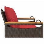 Hängebank mit Kissen Braun 109x62x40 cm Poly Rattan