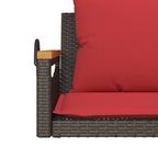 Hängebank mit Kissen Braun 109x62x40 cm Poly Rattan