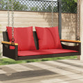 Hängebank mit Kissen Braun 109x62x40 cm Poly Rattan