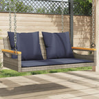 Hängebank mit Kissen Grau 109x62x40 cm Poly Rattan
