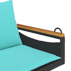 Hängebank mit Kissen Schwarz 109x62x40 cm Poly Rattan