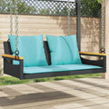 Hängebank mit Kissen Schwarz 109x62x40 cm Poly Rattan