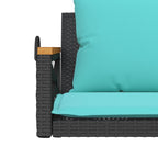 Hängebank mit Kissen Schwarz 109x62x40 cm Poly Rattan