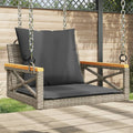Hängesessel mit Kissen Grau 63x62x40 cm Poly Rattan