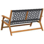 gartenmöbel Schwarz und Weiß 122 x 78 x 73 cm Massivholz Akazie